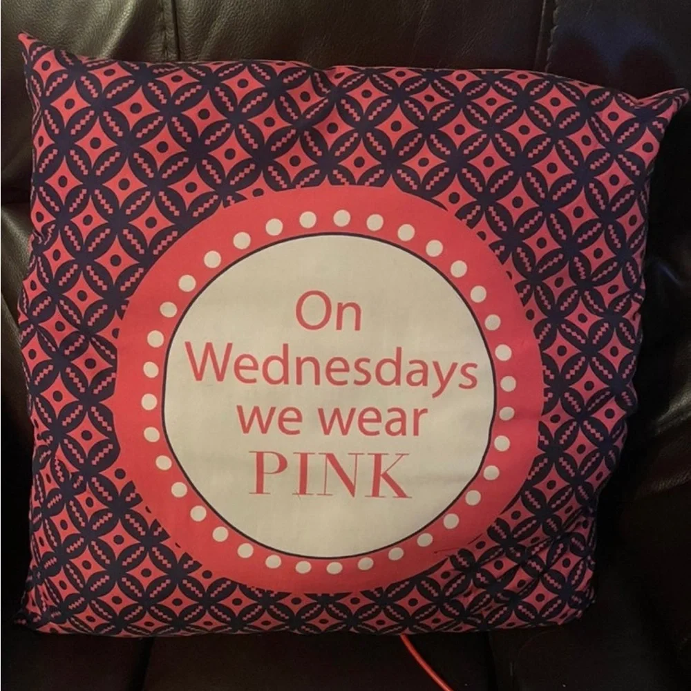 Mean Girls throw pillow on wednesdays we wear pink FIRM PRICE
